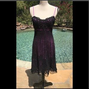 Betsey Johnson Purple and Black Lace Dress